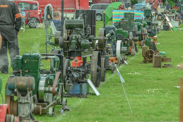 row of stationary engines